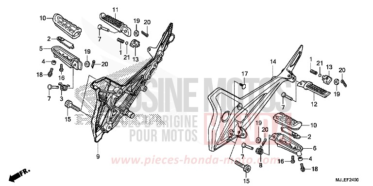 STEP for NC700S Dual Cluth ABS MAT PEARL GLARE WHITE (NHB54) from 2014